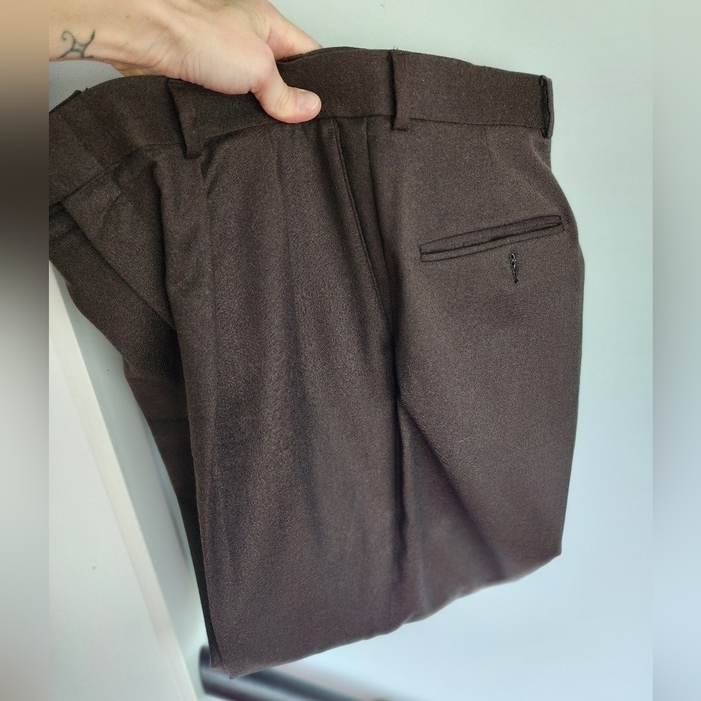 Worsted Wool Pleated Dress Pants